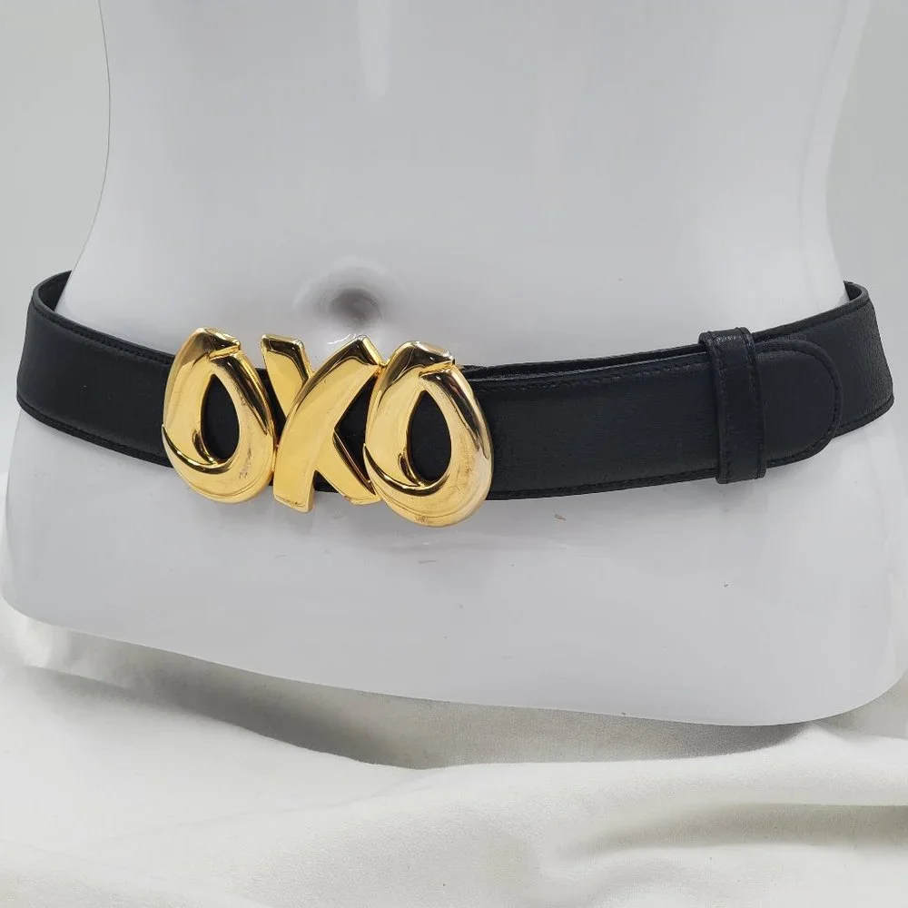 Paloma Picasso OXO Signature Black Leather Belt